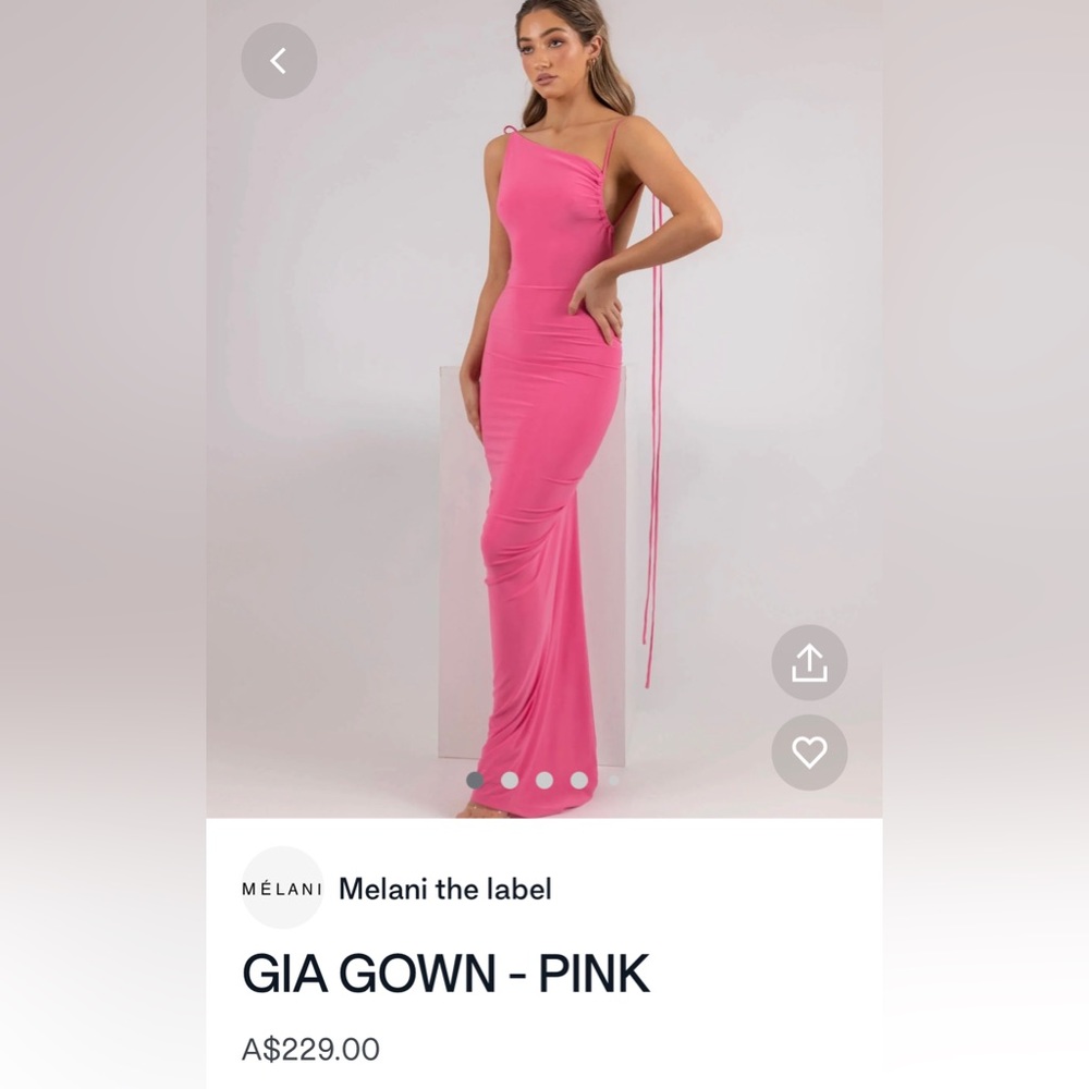 Never worn Melani GIA Gown in Pink